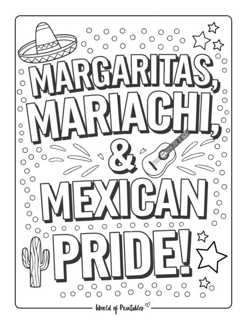 Adult Cinco de Mayo coloring sheets