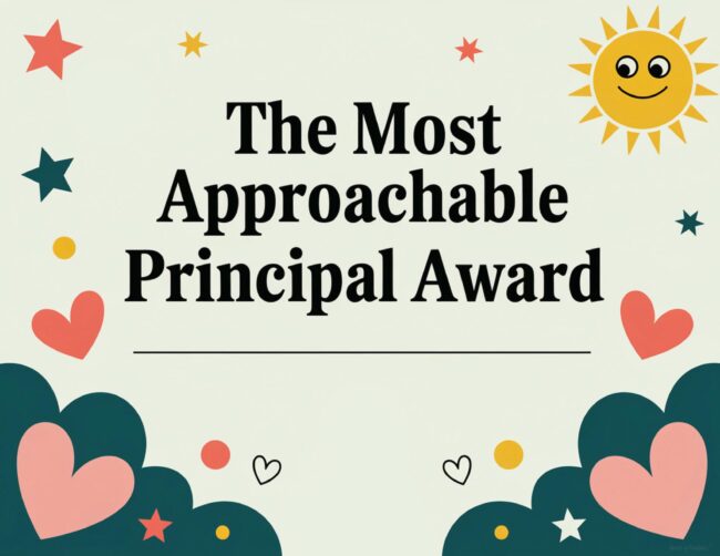 Approachable Principal Award Certificate Printable