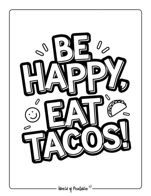 Be Happy Cinco de Mayo coloring sheets