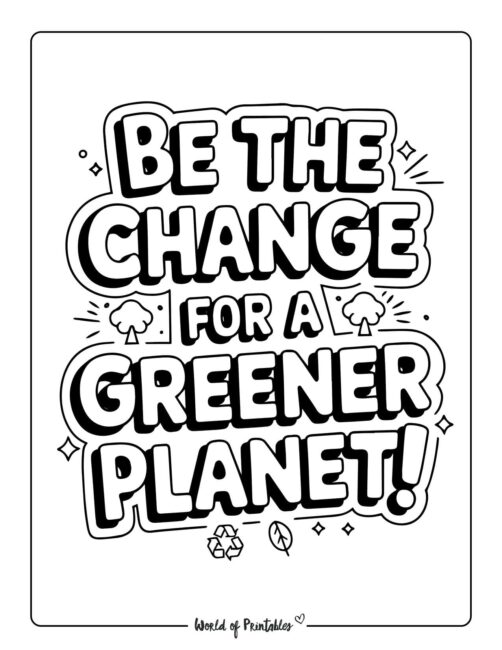 Be The Change ​Sustainable Earth Coloring Sheets