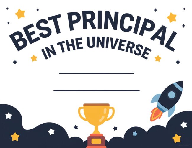 Best Principal Award Certificate Printable