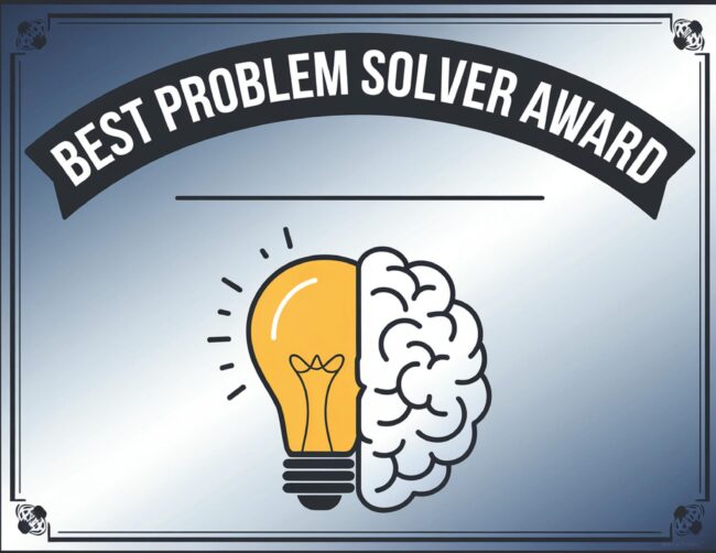 Best Problem Solver Teacher Recognition Certificate