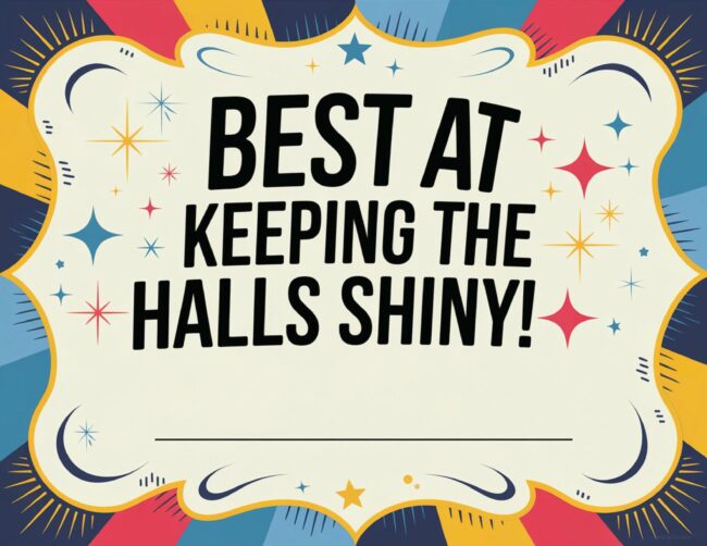Best at Keeping The Halls Shiny Award Certificate Printable