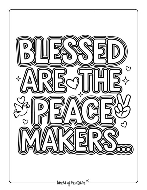 Blessed are the peace makers Memorial Day coloring pages