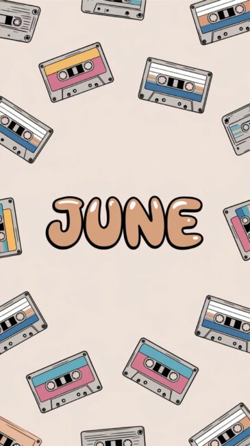 Cassette Tapes Cute June phone background