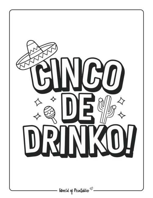 Cinco De Drinko Cinco de Mayo coloring sheets