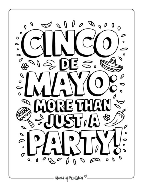Cinco De Mayo Party Coloring Pages