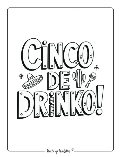 Cinco de Mayo coloring for adults