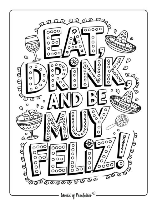 Cinco de Mayo coloring sheets For Adults