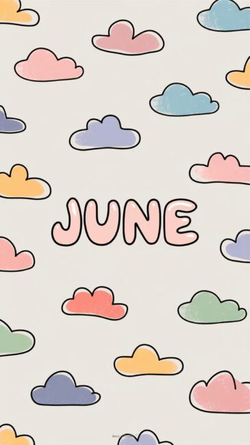 Colorful Clouds June aesthetic phone background