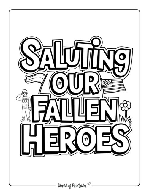 Fallen Heroes Memorial Day coloring sheets