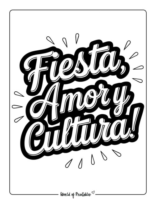 Fiesta, Amor Y Cultura Cinco de Mayo coloring pages
