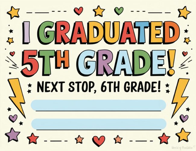 Fifth grade completion certificate
