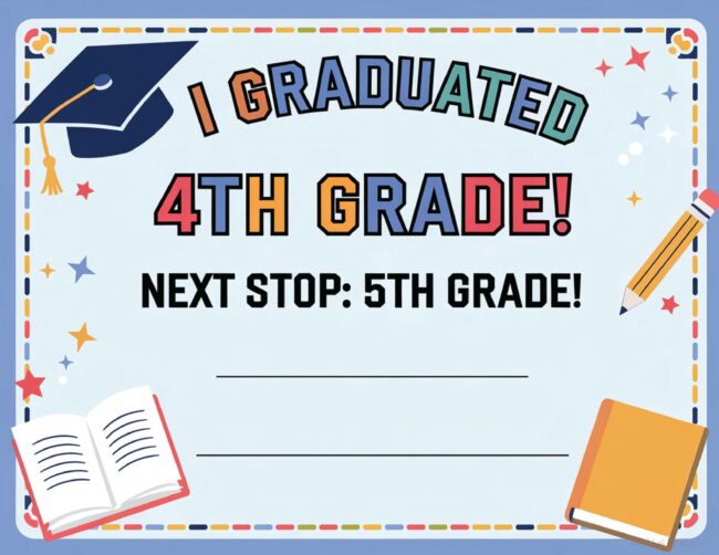 Fourth grade completion certificate