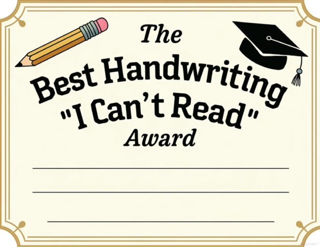 Funny Teacher Award Template