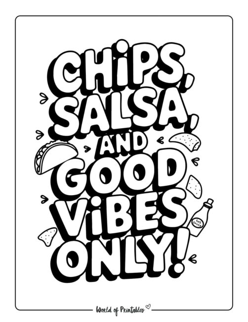 Good Vibes Only Cinco de Mayo coloring sheets