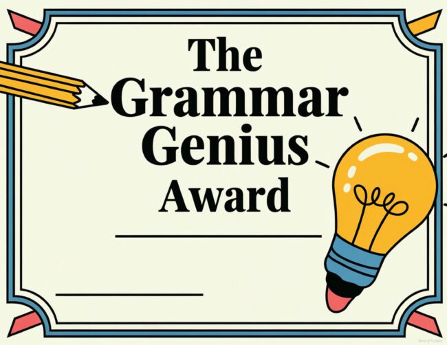 Grammar Genius Award Teachers