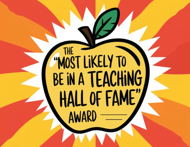 Hall of Fame Teacher Appreciation Certificate