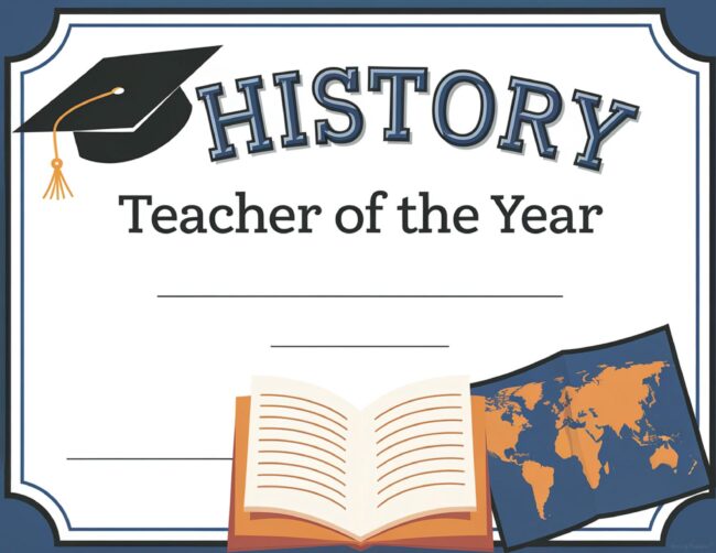 History Teacher Award Template