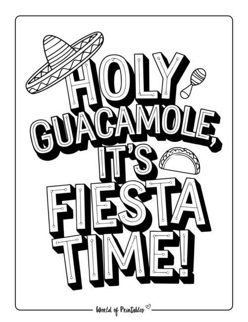 It&rsquo;s Fiesta Time Cinco de Mayo coloring sheets