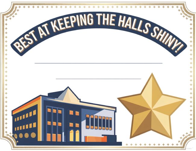 Janitor School Staff Appreciation Certificates