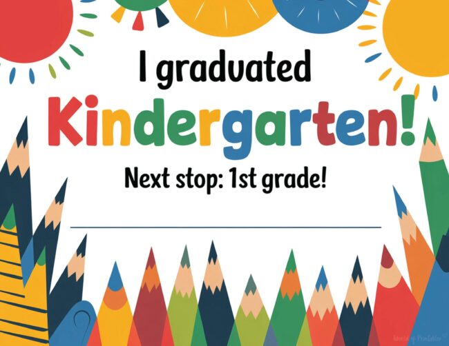 Kindergarten graduation certificate