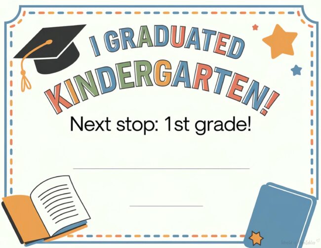 Kindergarten graduation certificate template