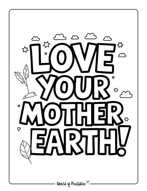 Love Earth Environmental Coloring Sheets
