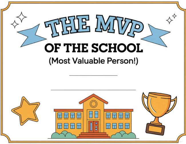 MVP Teacher Appreciation Certificate