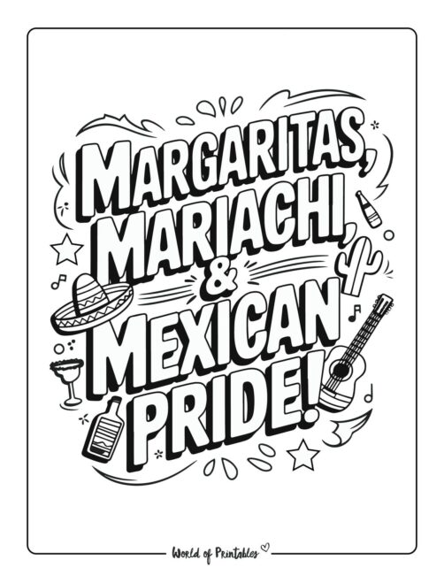 Mexican Pride Cinco De Mayo Coloring Pages