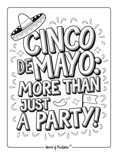 More Than Just a Party Cinco de Mayo coloring pages
