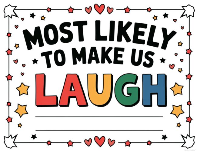 Most Likely to Make us Laugh Teacher Award Template