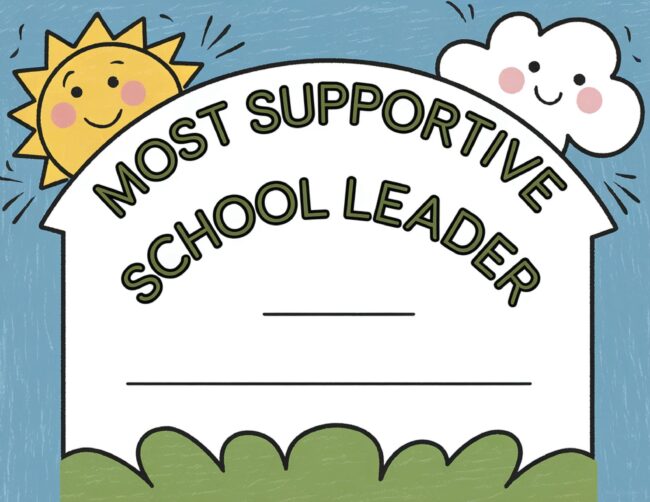 Most Supportive School Staff Appreciation Certificates