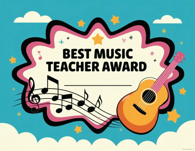 Music Teacher Award Certificate