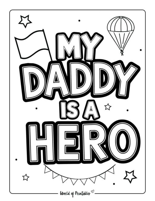My Daddy is a Hero Memorial Day coloring pages