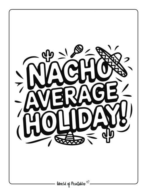 Nacho Average Holiday Cinco de Mayo coloring pages