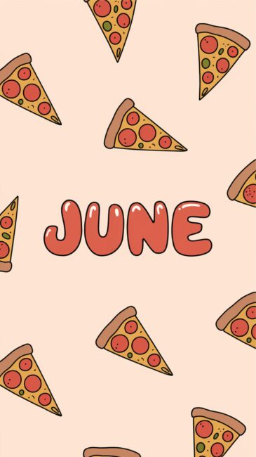 Pepperoni Pizza Cute June phone background