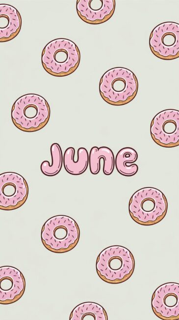 Pink Donut Summer aesthetic phone wallpaper