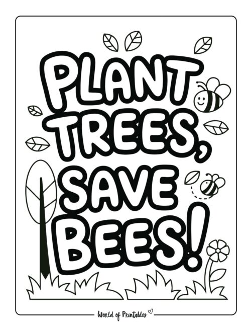 Plant Trees ​Nature Conservation Coloring Pages