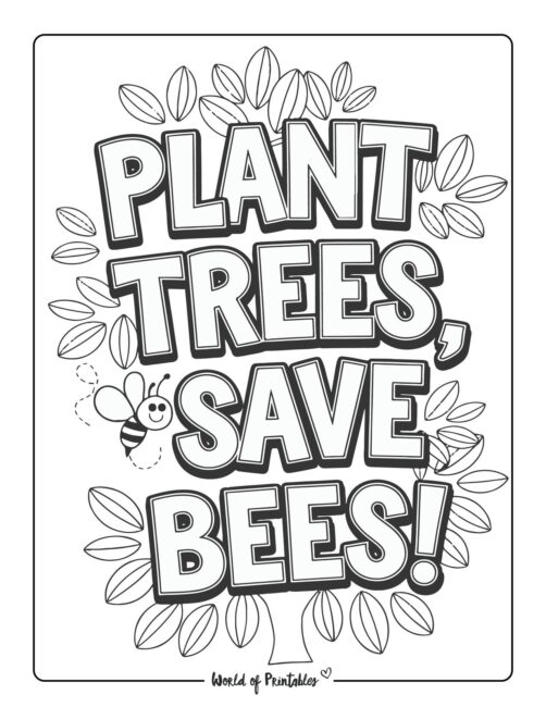 Plant Trees Eco-Friendly Coloring Pages