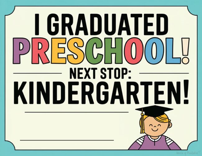 Preschool graduation certificates