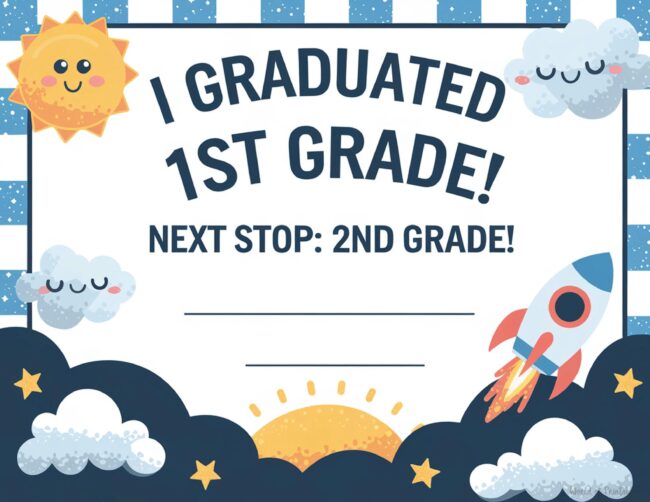 Printable 1st grade diploma