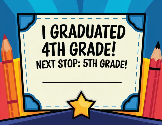 Printable Fourth grade completion certificate