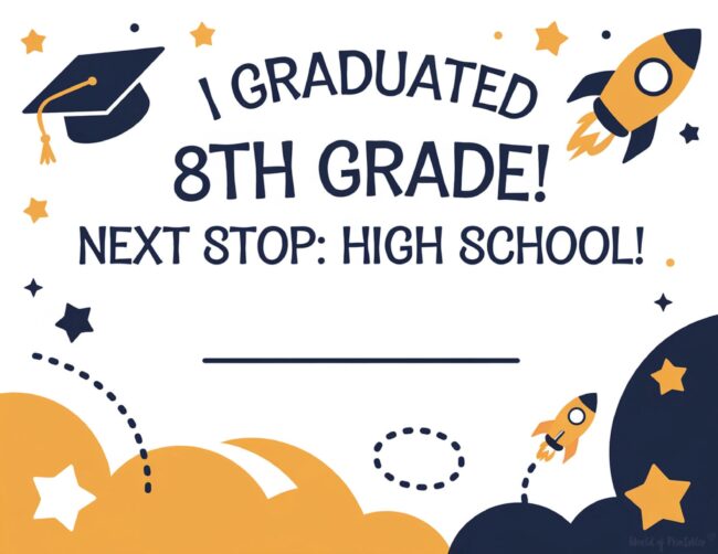 Printable Middle school graduation certificate