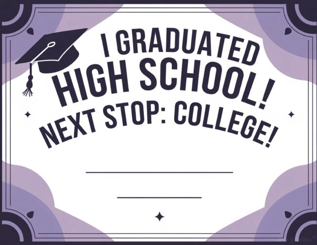 Printable high school graduation certificate