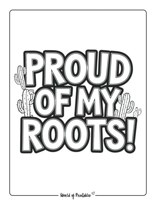 Proud of My Roots Cinco de Mayo coloring pages