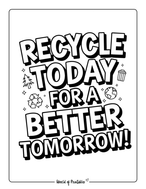 Recycle Today Environmental Coloring Sheets