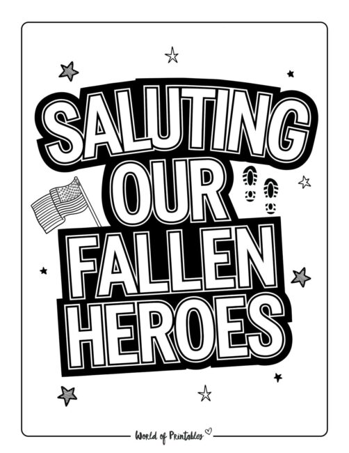 Saluting Our Fallen Heroes Memorial Day coloring pages
