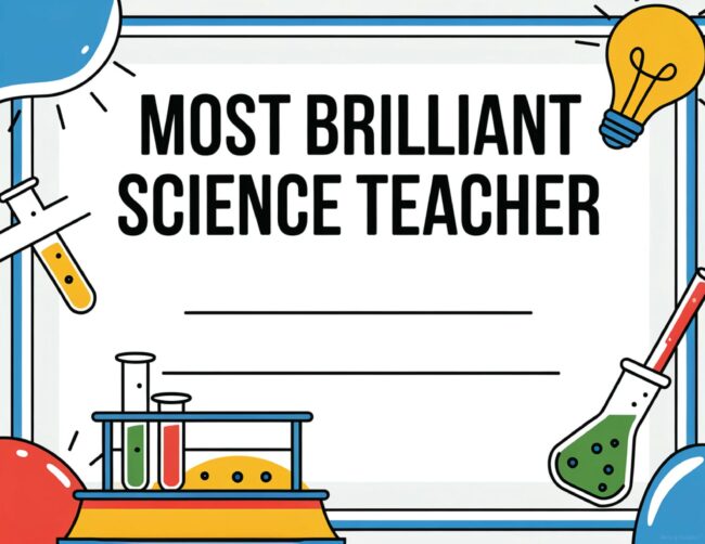Science Teacher Award Template