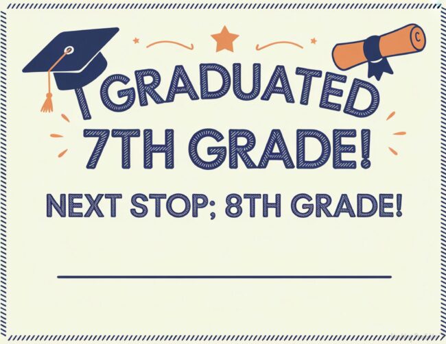 Seventh grade graduation certificate